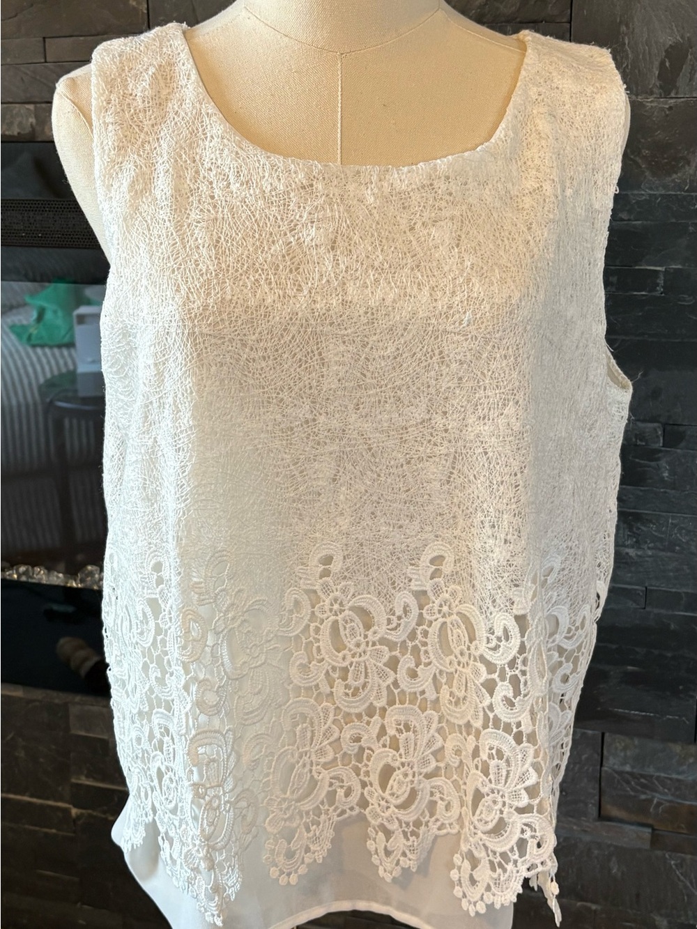 Papillon Blanc Cream lace Blouse